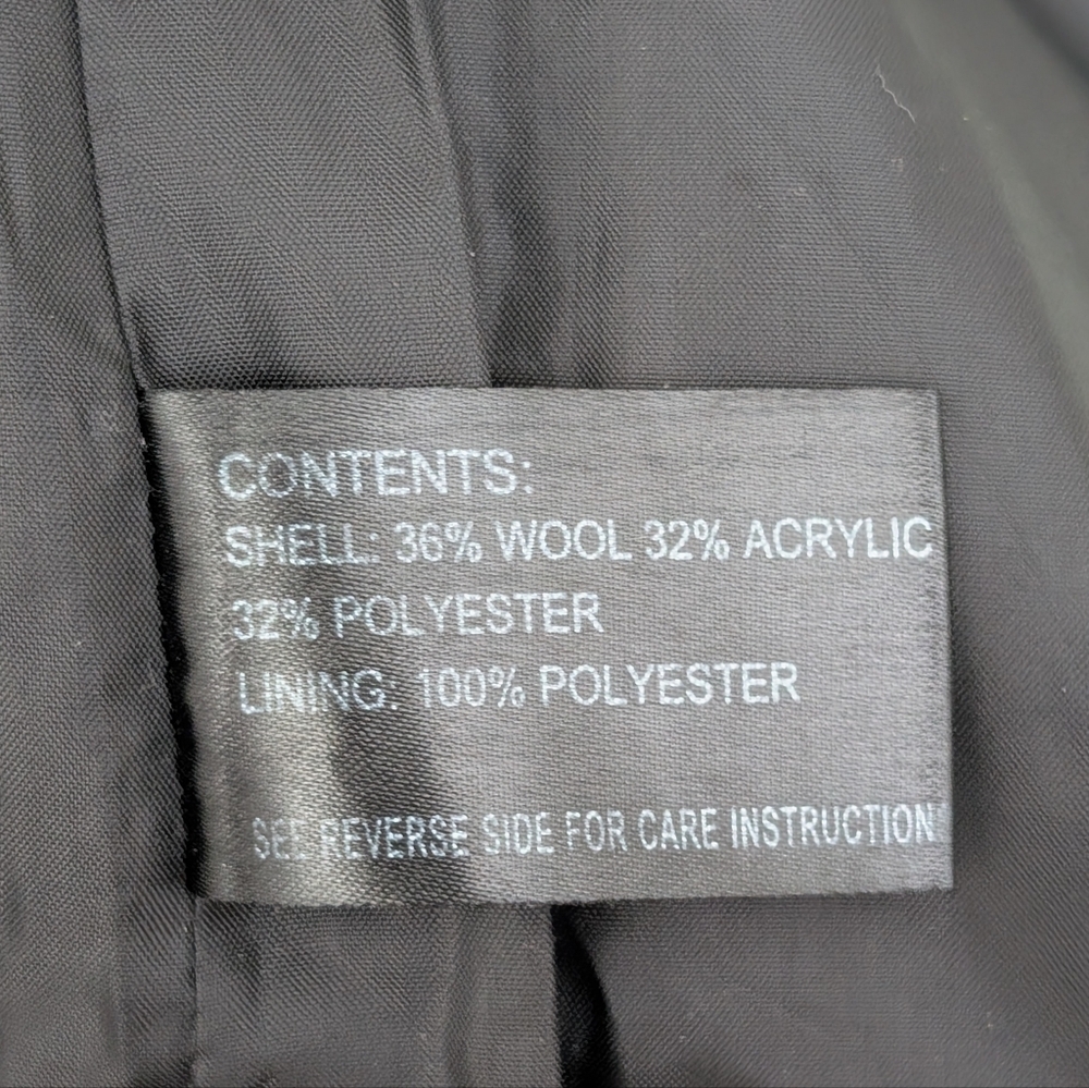 Giacca Brown Tweed Pea Coat S - Picture 7 of 9